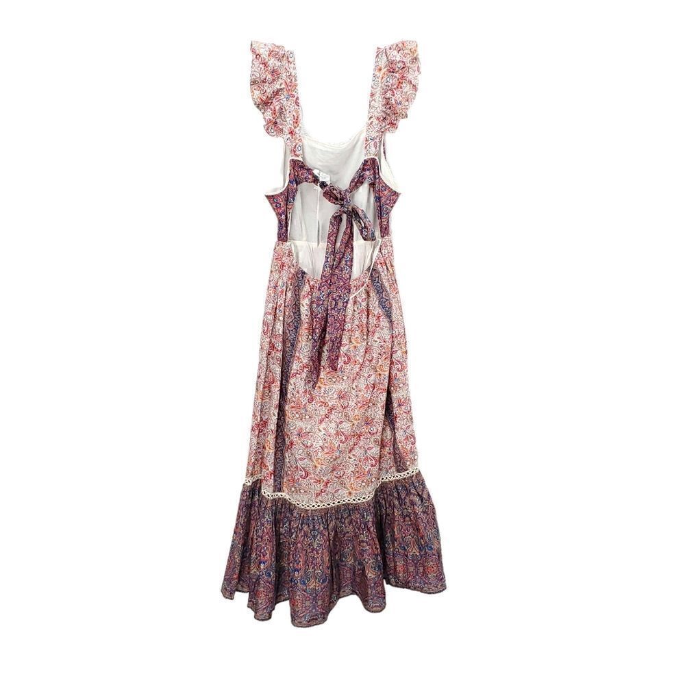 NWT HAUTE HIPPIE Paisley Embroidered Tiered Ruffle Maxi Dress - Picture 12 of 16